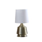 HomeRoots 14" Bedside Table Lamp With White Empire Shade in Brass Finish