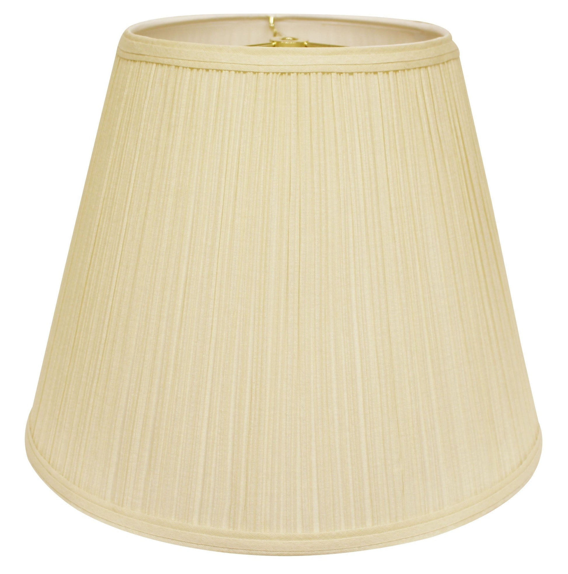 HomeRoots 14" Empire Deep Slanted Broadcloth Lampshade in Ivory Finish
