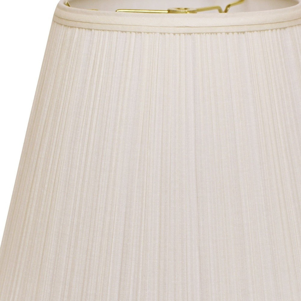 HomeRoots 14" Empire Deep Slanted Broadcloth Lampshade in White Finish
