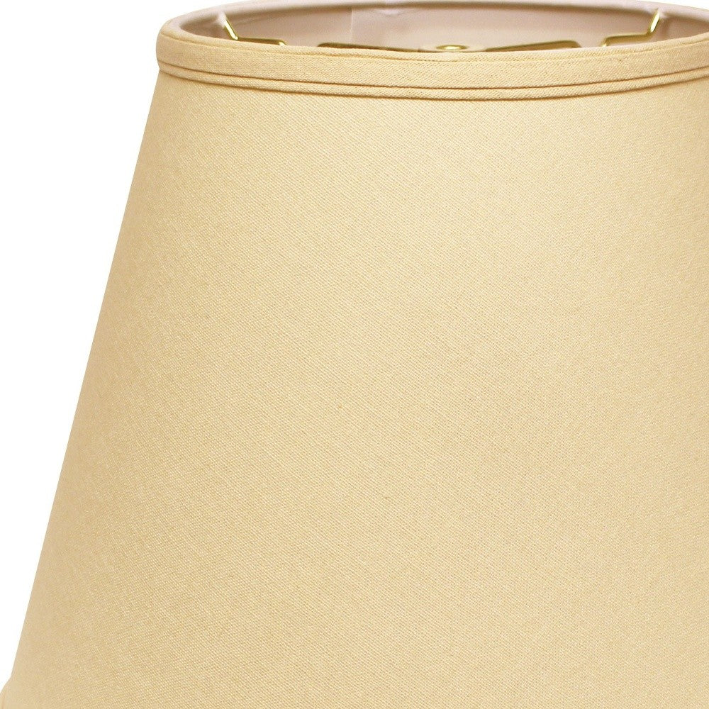 HomeRoots 14" Empire Deep Slanted Linen Lampshade With Parchment Beige Finish