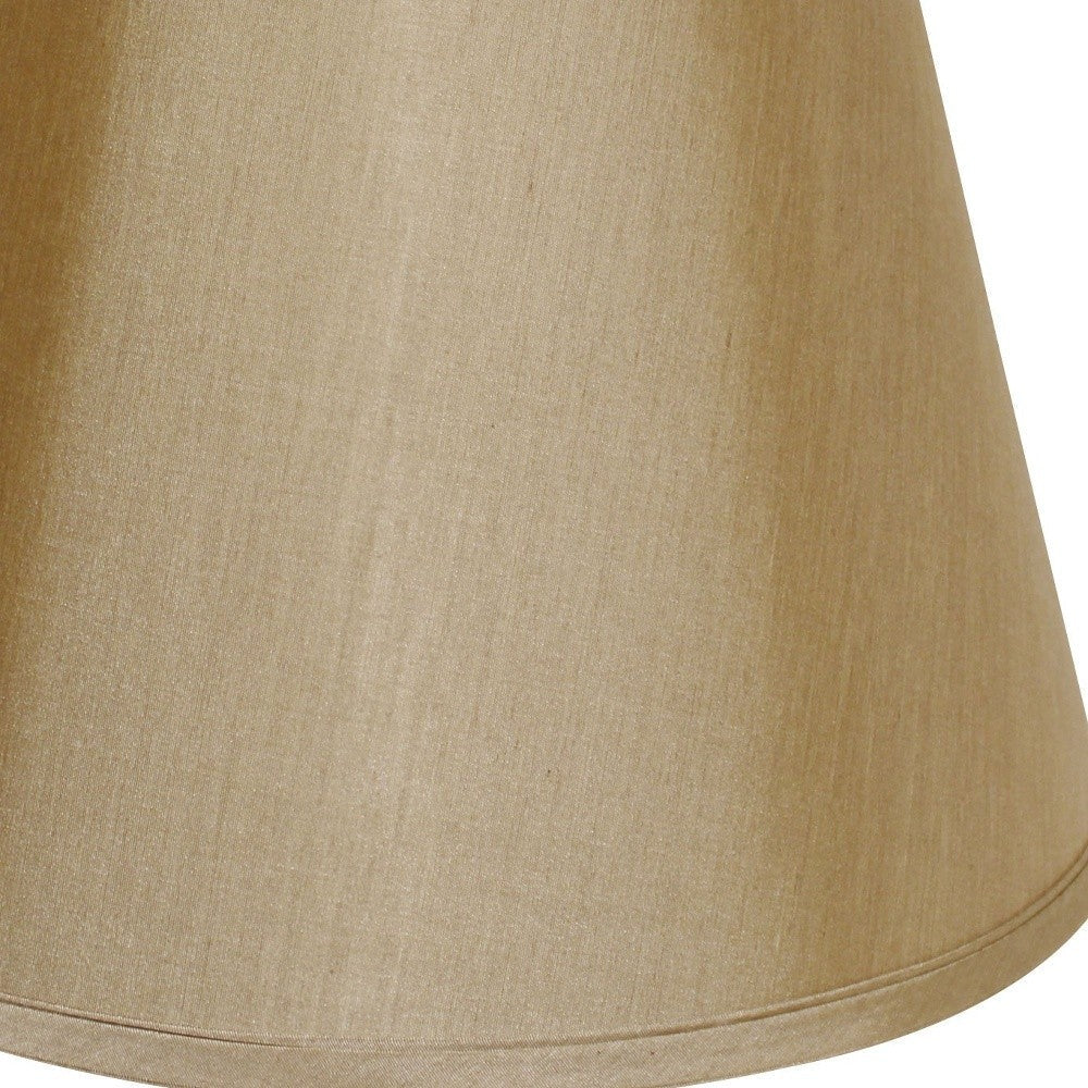 HomeRoots 14" Empire Deep Slanted No Slub Lampshade in Pale Brown Finish