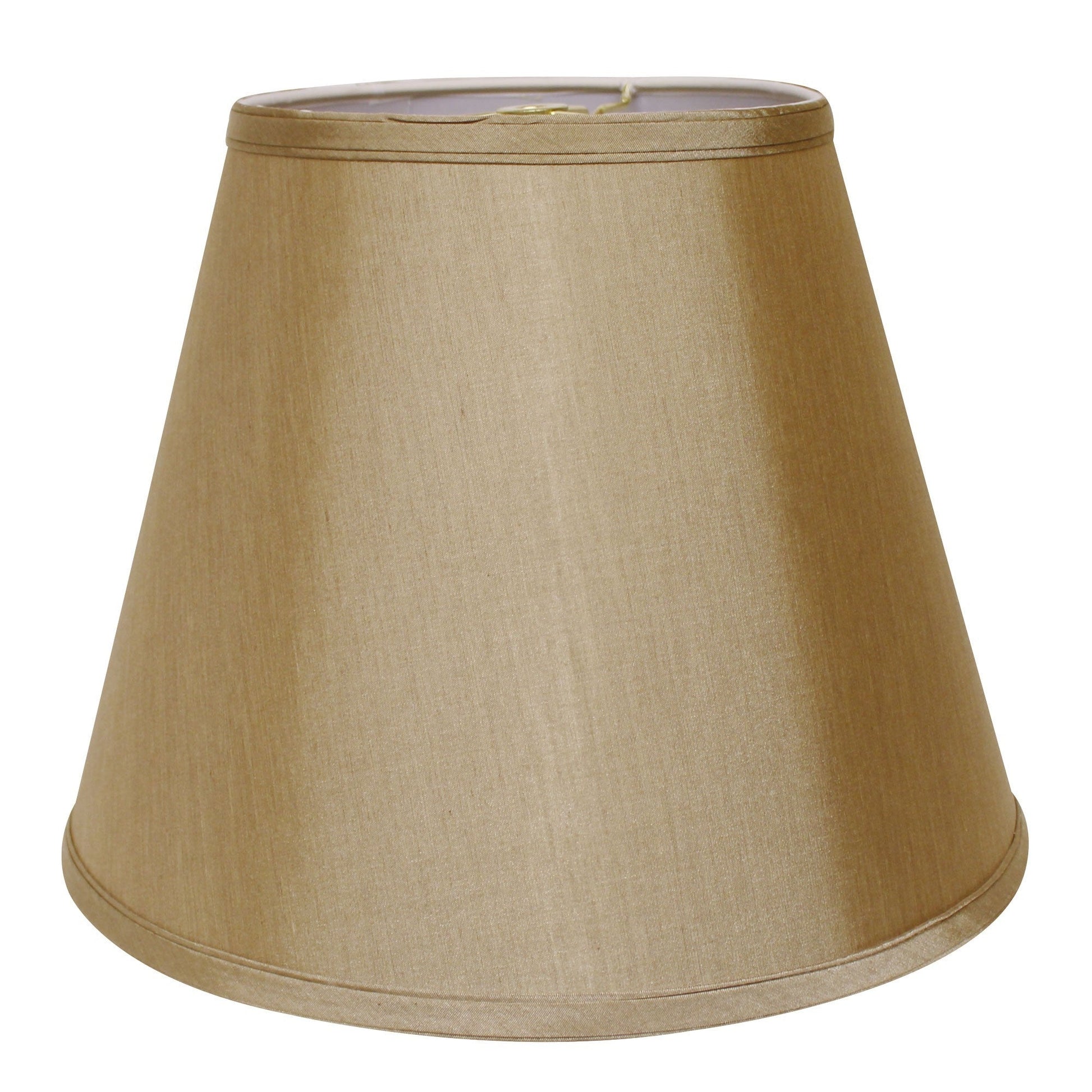 HomeRoots 14" Empire Deep Slanted No Slub Lampshade in Pale Brown Finish