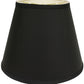 HomeRoots 14" Empire Deep Slanted Shantung Lampshade in Black Finish With White Lining