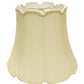 HomeRoots 14" Empire Slanted Cylinder Scroll Edge Silk Lampshade in Antique White Finish
