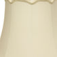 HomeRoots 14" Empire Slanted Cylinder Scroll Edge Silk Lampshade in Ivory Finish