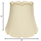 HomeRoots 14" Empire Slanted Cylinder Scroll Edge Silk Lampshade in Ivory Finish