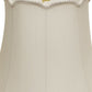 HomeRoots 14" Empire Slanted Cylinder Scroll Edge Silk Lampshade in White Finish