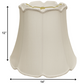 HomeRoots 14" Empire Slanted Cylinder Scroll Edge Silk Lampshade in White Finish