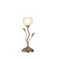 HomeRoots 14” Glam Rose Gold and Bling Flower Metal Table Lamp