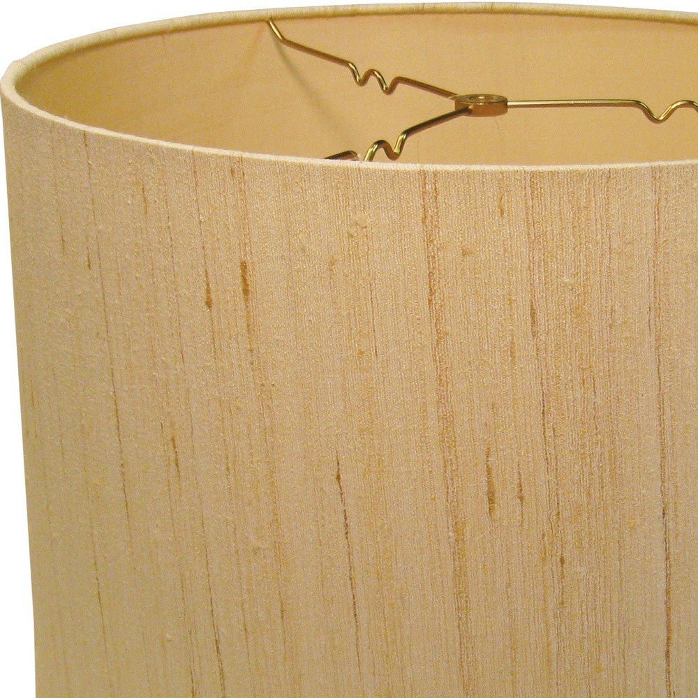 HomeRoots 14" Inherent Slanted Drum Raw Silk Lampshade