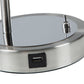 HomeRoots 14” Modern Adjustable Metal Desk Lamp With USB in Silver Finish