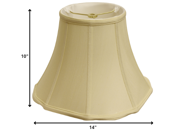 HomeRoots 14" Octagon Monay Shantung Lampshade in Antique White Finish