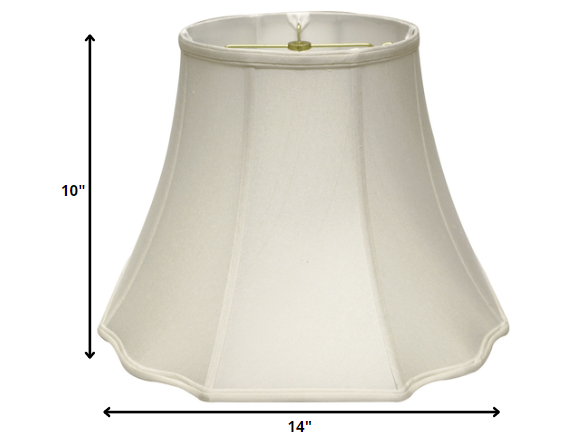 HomeRoots 14" Octagon Monay Shantung Lampshade in White Finish