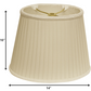HomeRoots 14" Oval Side Pleat Paperback Shantung Lampshade in Ivory Finish
