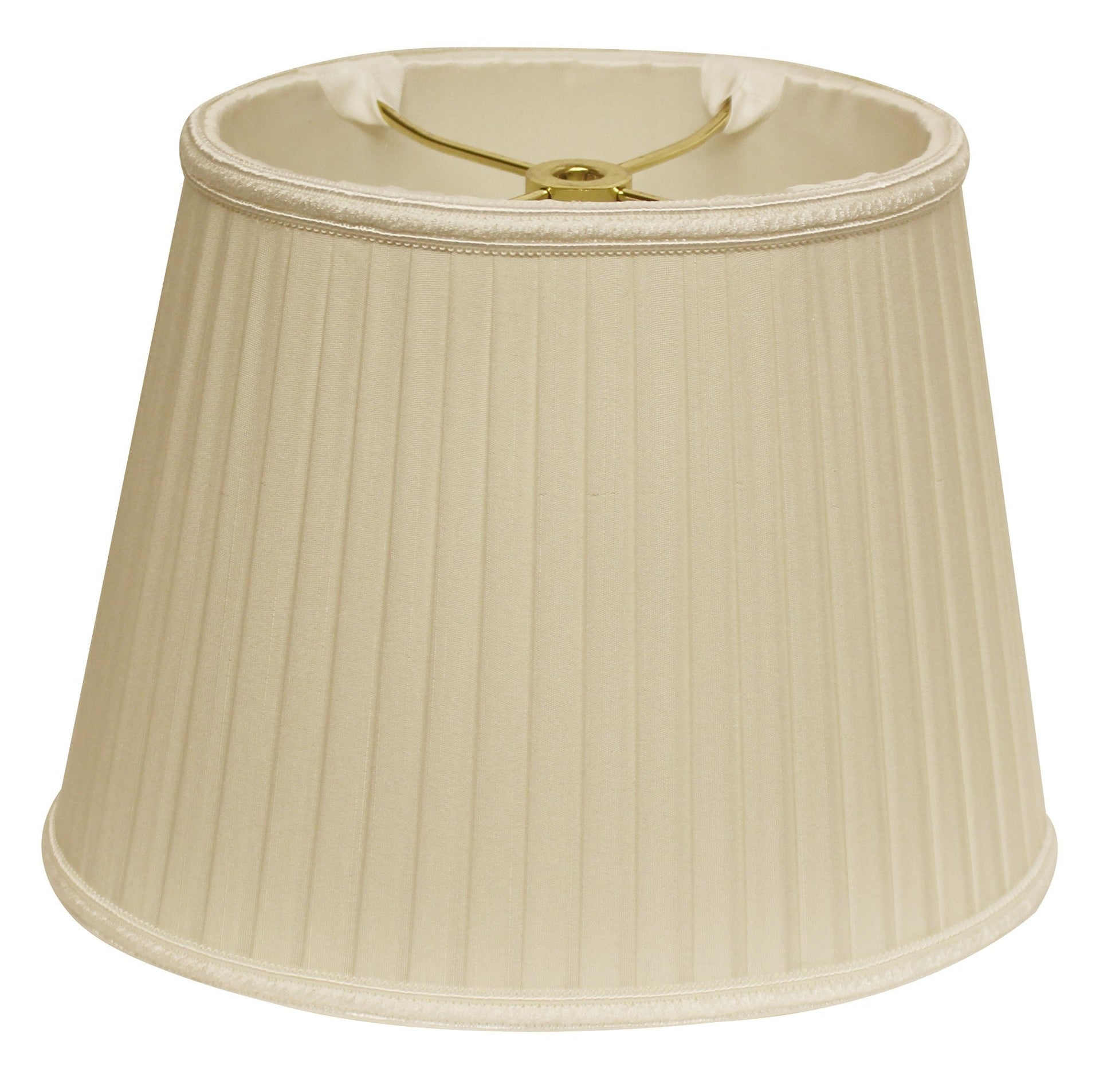 HomeRoots 14" Oval Side Pleat Paperback Shantung Lampshade in Ivory Finish