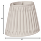 HomeRoots 14" Oval Smocked Pleat Paperback Shantung Lampshade in Cream Finish