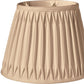 HomeRoots 14" Oval Smocked Pleat Paperback Shantung Lampshade in Vintage Gold Finish