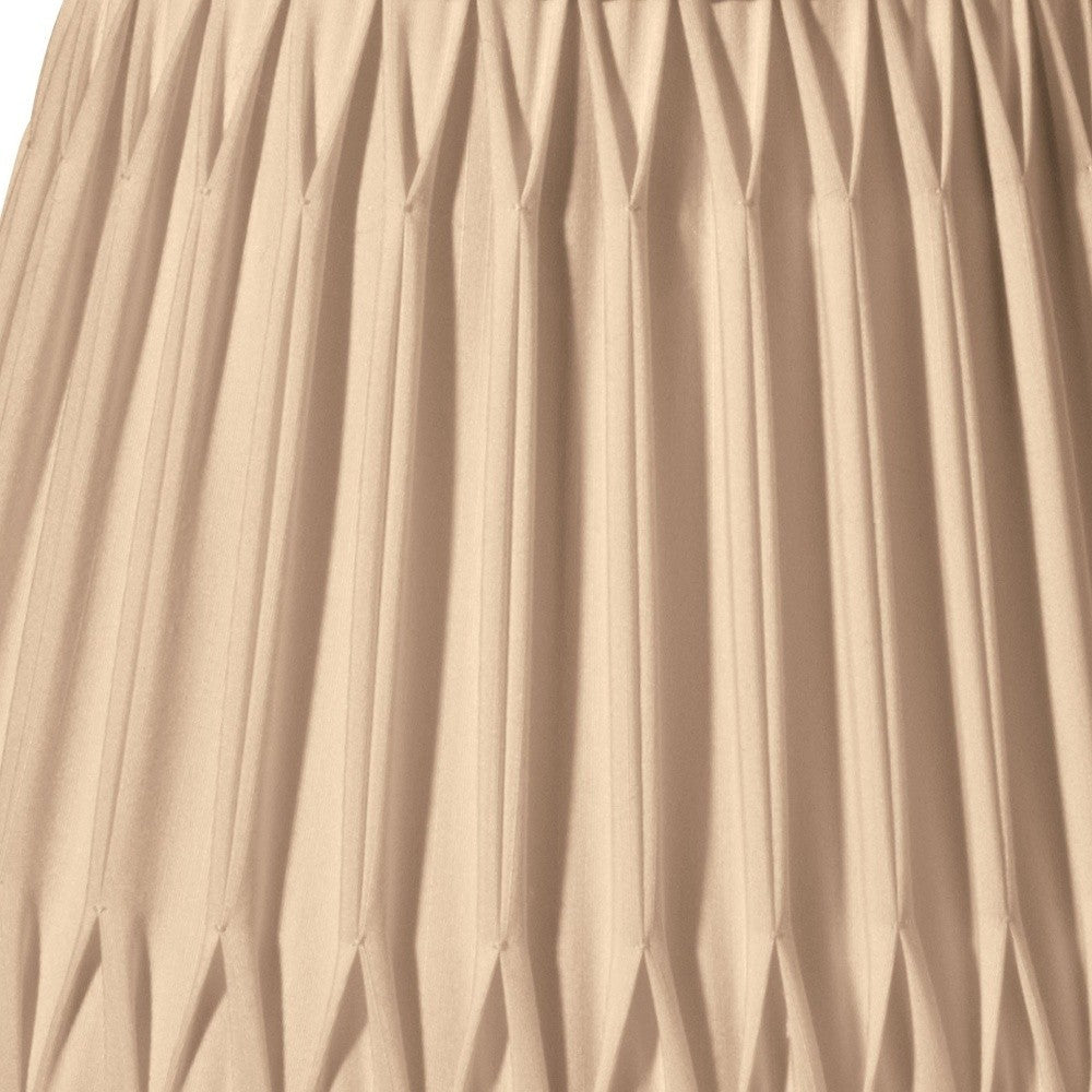 HomeRoots 14" Oval Smocked Pleat Paperback Shantung Lampshade in Vintage Gold Finish