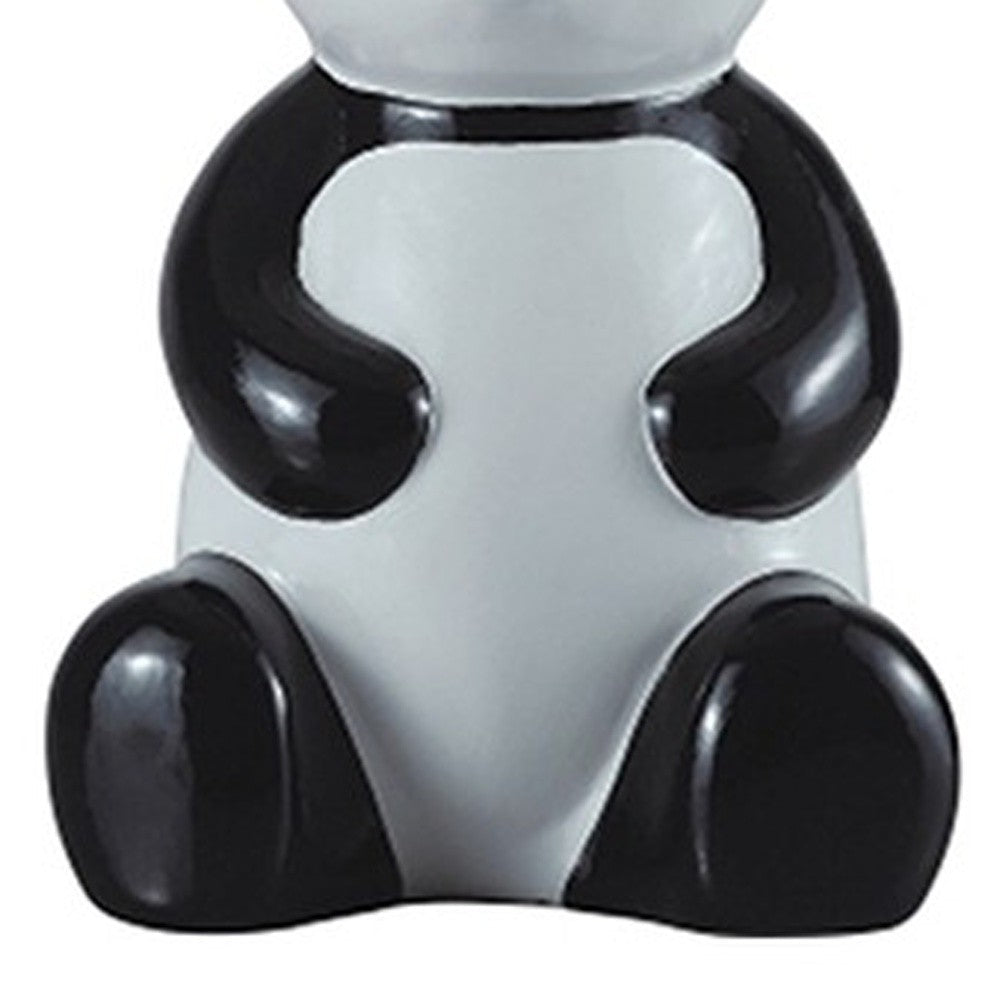HomeRoots 14” Panda Ceramic Table Lamp With White Shade
