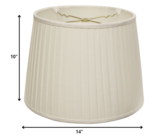 HomeRoots 14" Paperback Linen Lampshade With Side Pleats in White Finish
