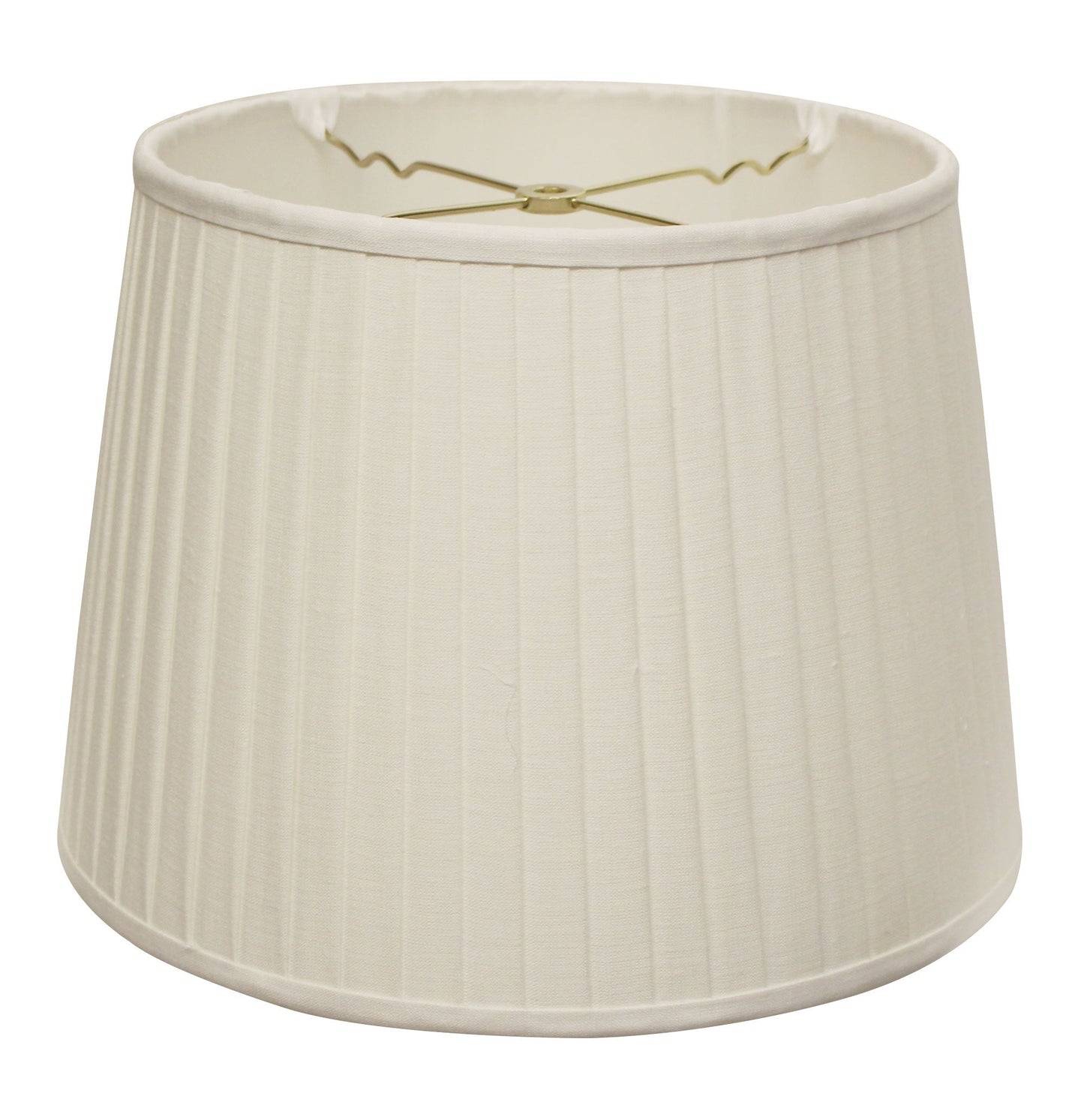 HomeRoots 14" Paperback Linen Lampshade With Side Pleats in White Finish
