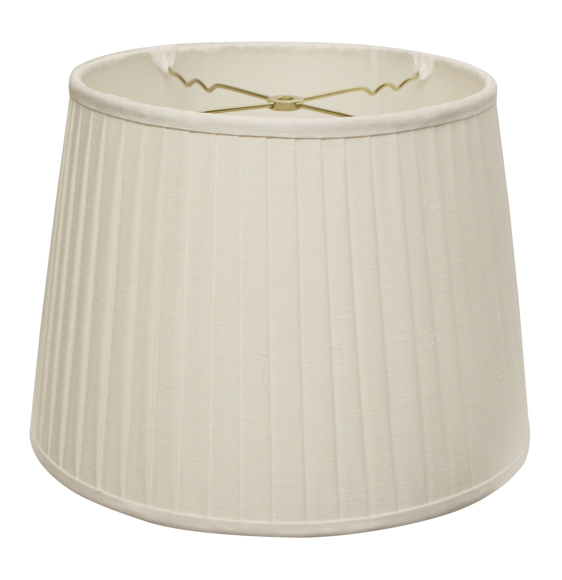 HomeRoots 14" Paperback Linen Lampshade With Side Pleats in White Finish