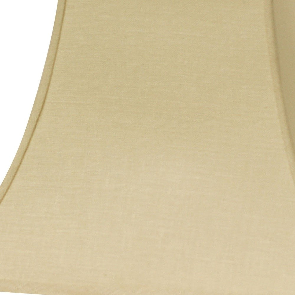HomeRoots 14" Parchment Premium Square Bell Slanted Linen Lampshade in Beige Finish