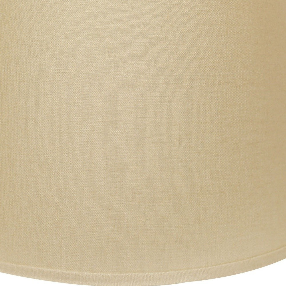 HomeRoots 14" Parchment Rounded Empire Slanted Linen Lampshade i n Beige Finish