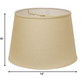 HomeRoots 14" Parchment Rounded Empire Slanted Linen Lampshade i n Beige Finish
