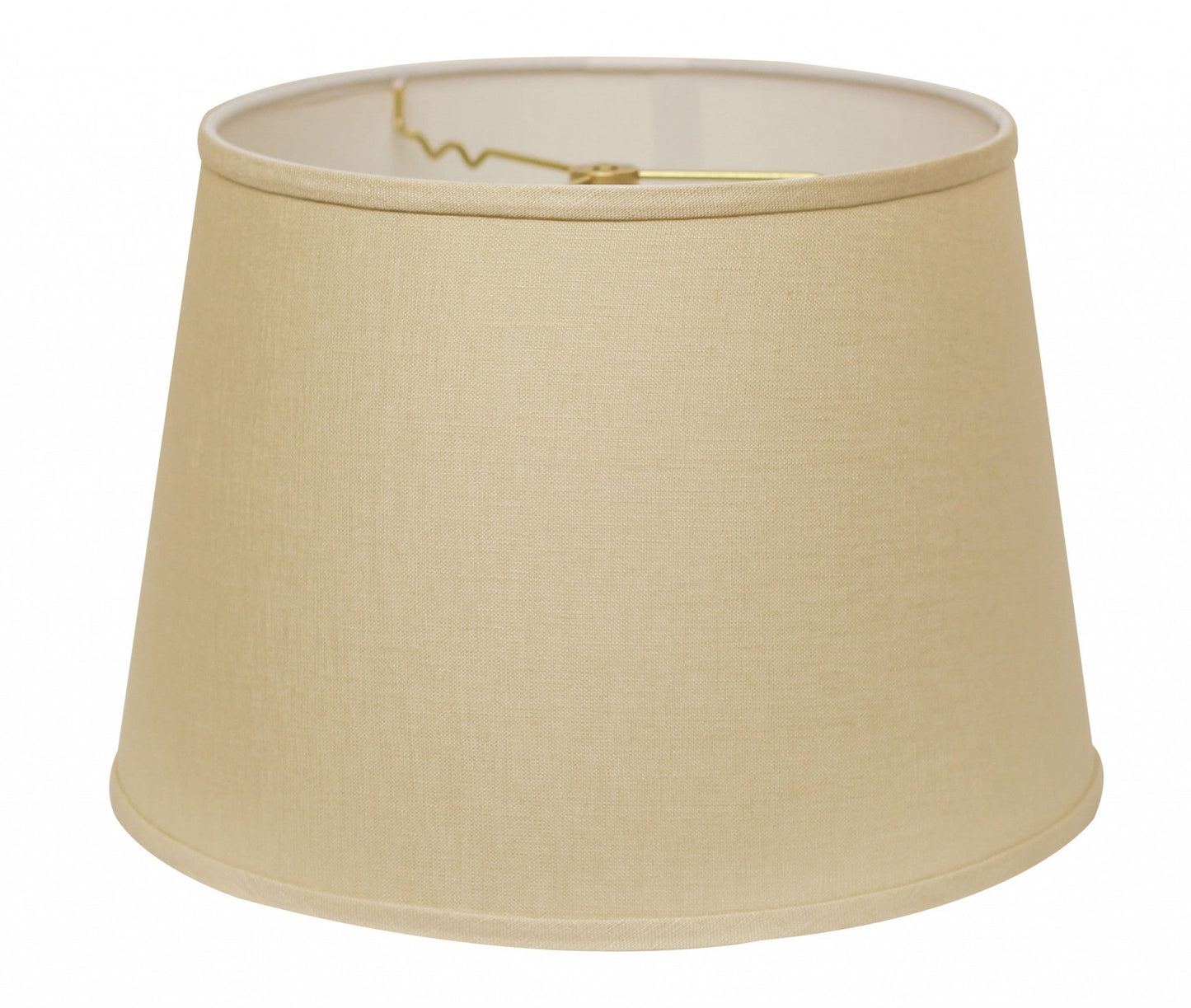 HomeRoots 14" Parchment Rounded Empire Slanted Linen Lampshade i n Beige Finish