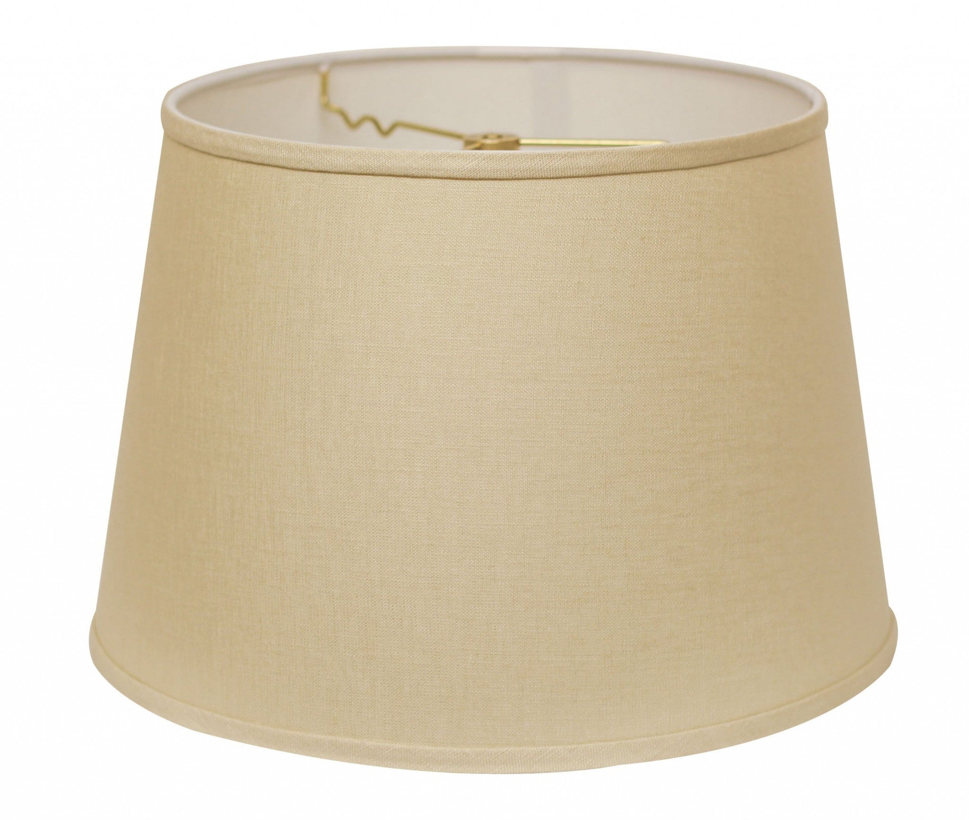 HomeRoots 14" Parchment Rounded Empire Slanted Linen Lampshade i n Beige Finish