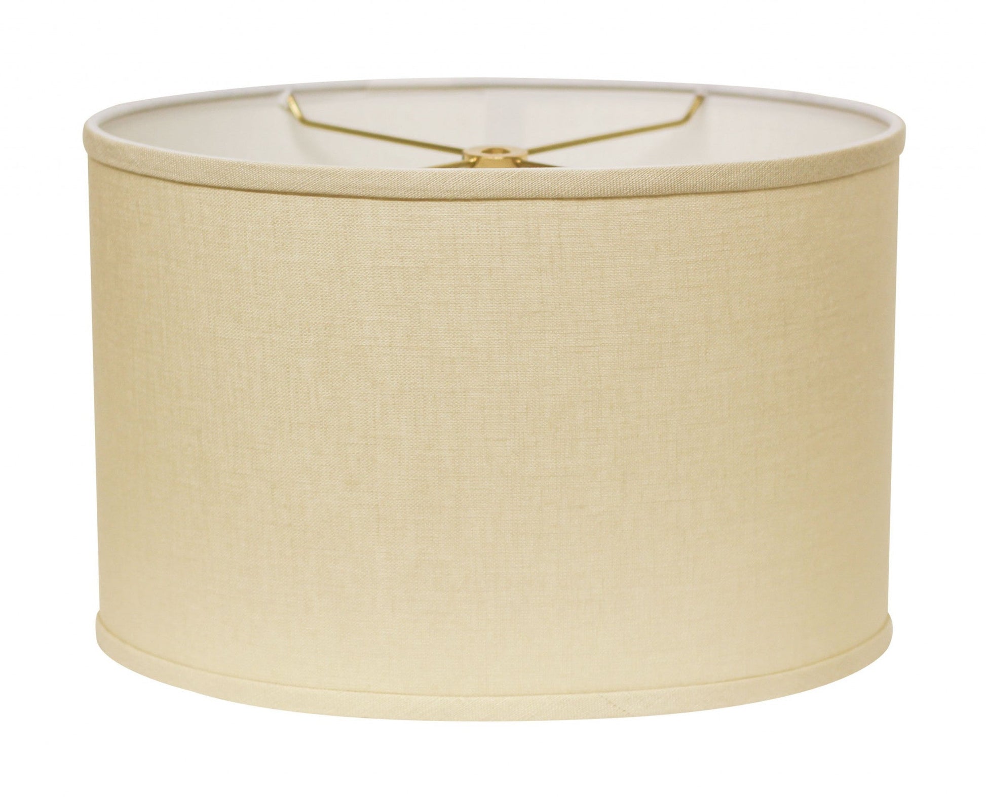 HomeRoots 14" Parchment Throwback Oval Linen Lampshade in Beige Finish