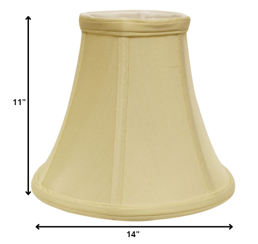HomeRoots 14" Premium Bell Monay Shantung Lampshade in Antique White Finish