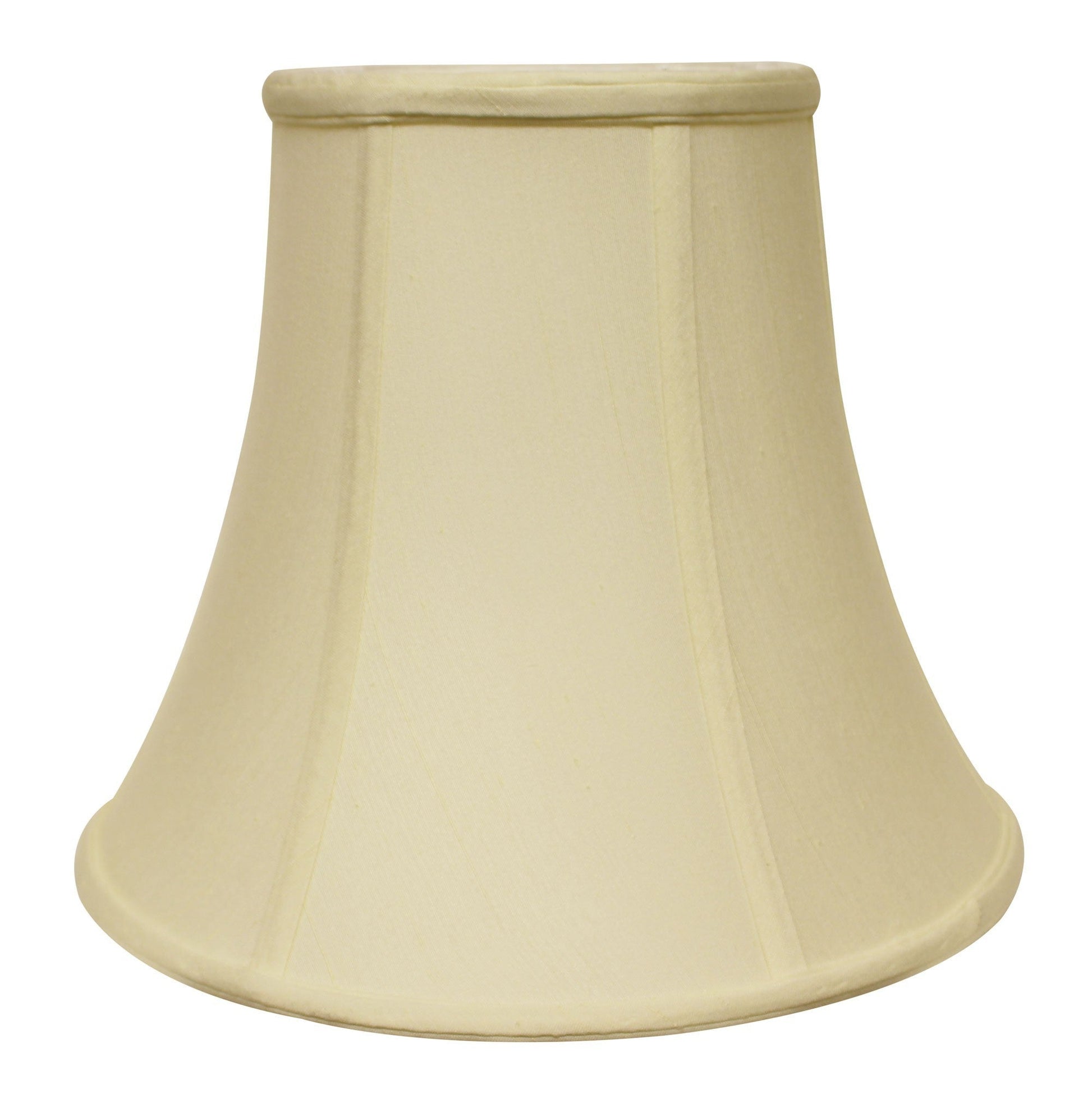 HomeRoots 14" Premium Bell Monay Shantung Lampshade in Ivory Finish