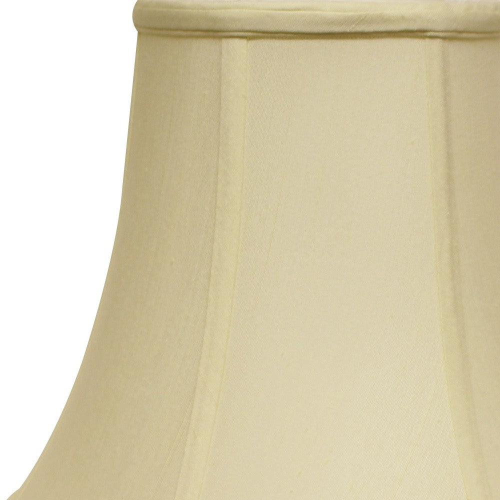 HomeRoots 14" Premium Bell Monay Shantung Lampshade in Ivory Finish