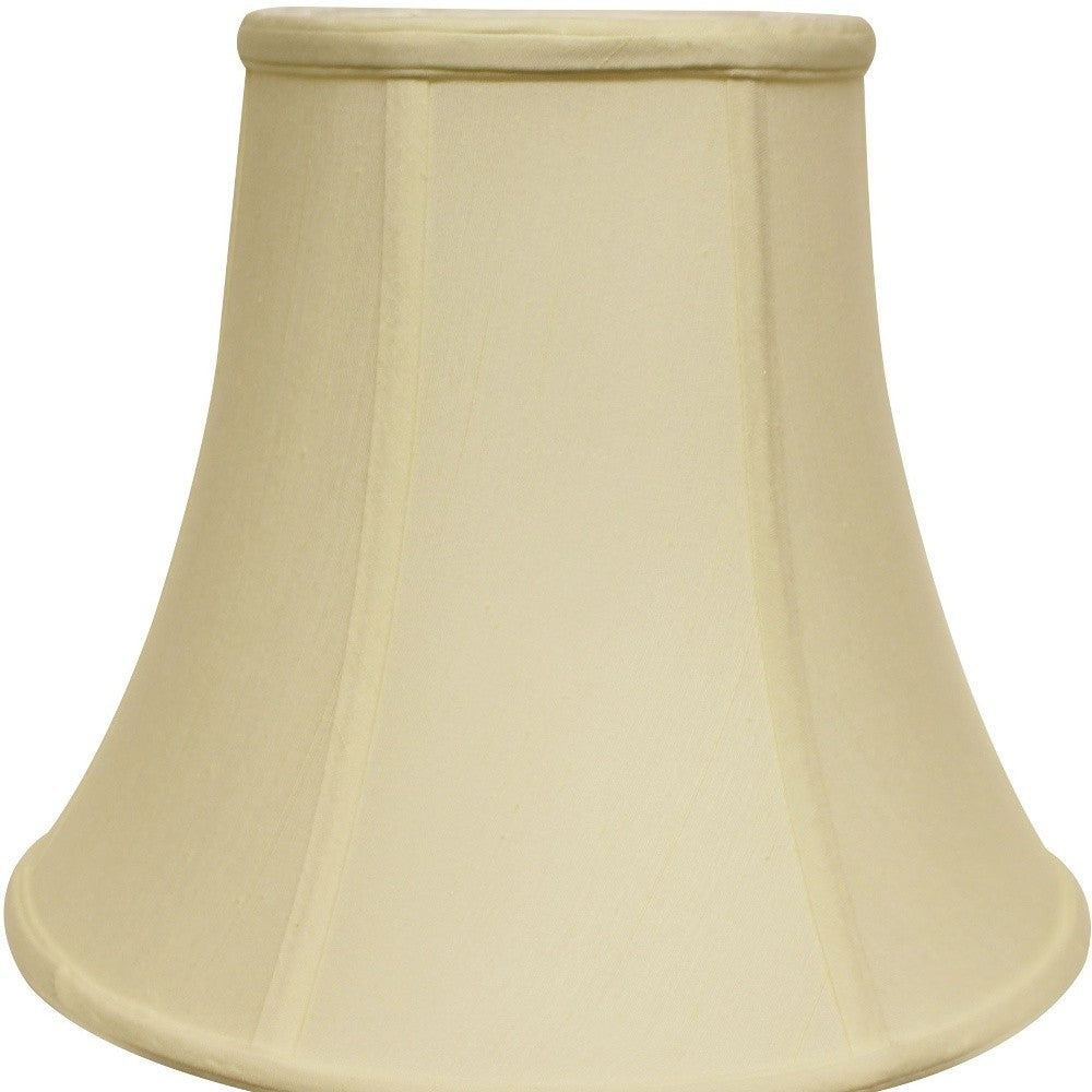 HomeRoots 14" Premium Bell Monay Shantung Lampshade in Ivory Finish