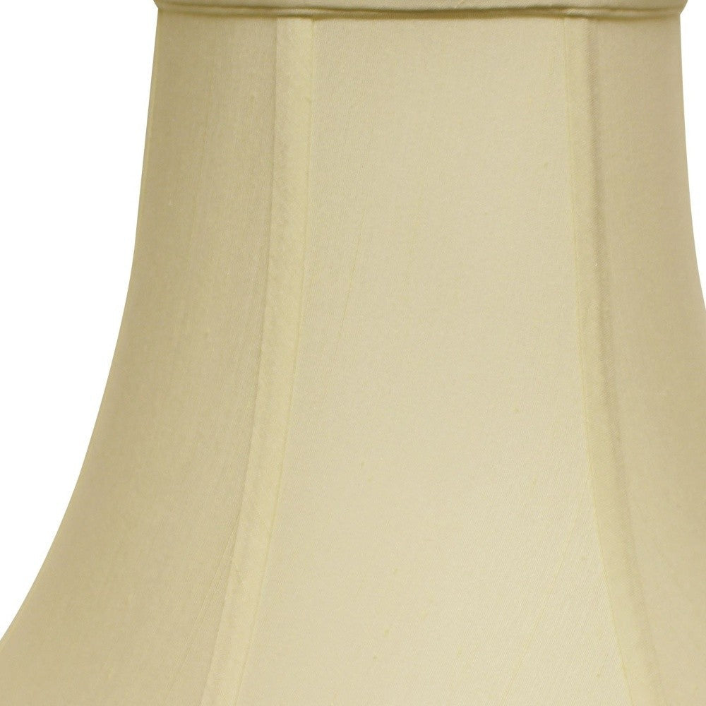 HomeRoots 14" Premium Bell Monay Shantung Lampshade in Ivory Finish
