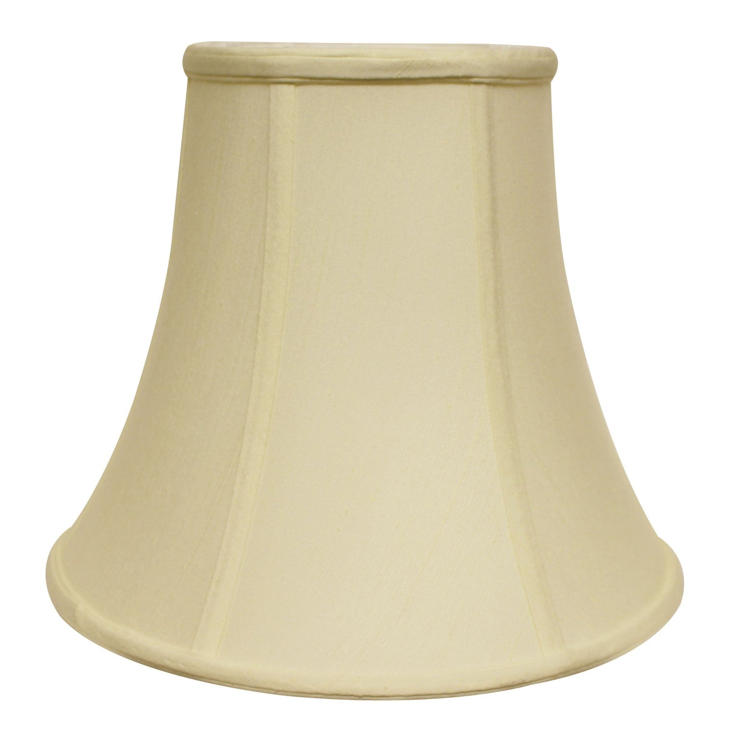 HomeRoots 14" Premium Bell Monay Shantung Lampshade in Ivory Finish