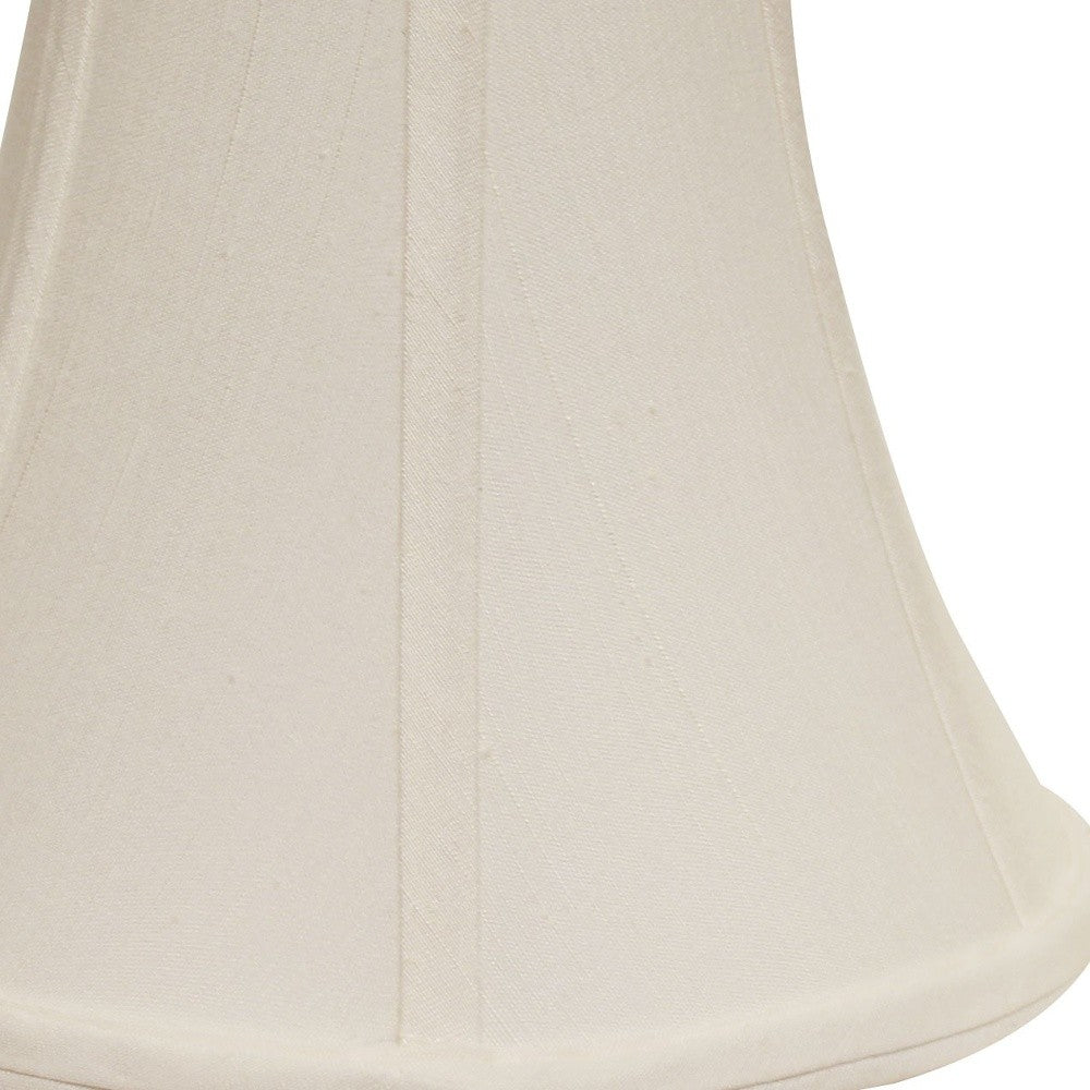 HomeRoots 14" Premium Bell Monay Shantung Lampshade in White Finish