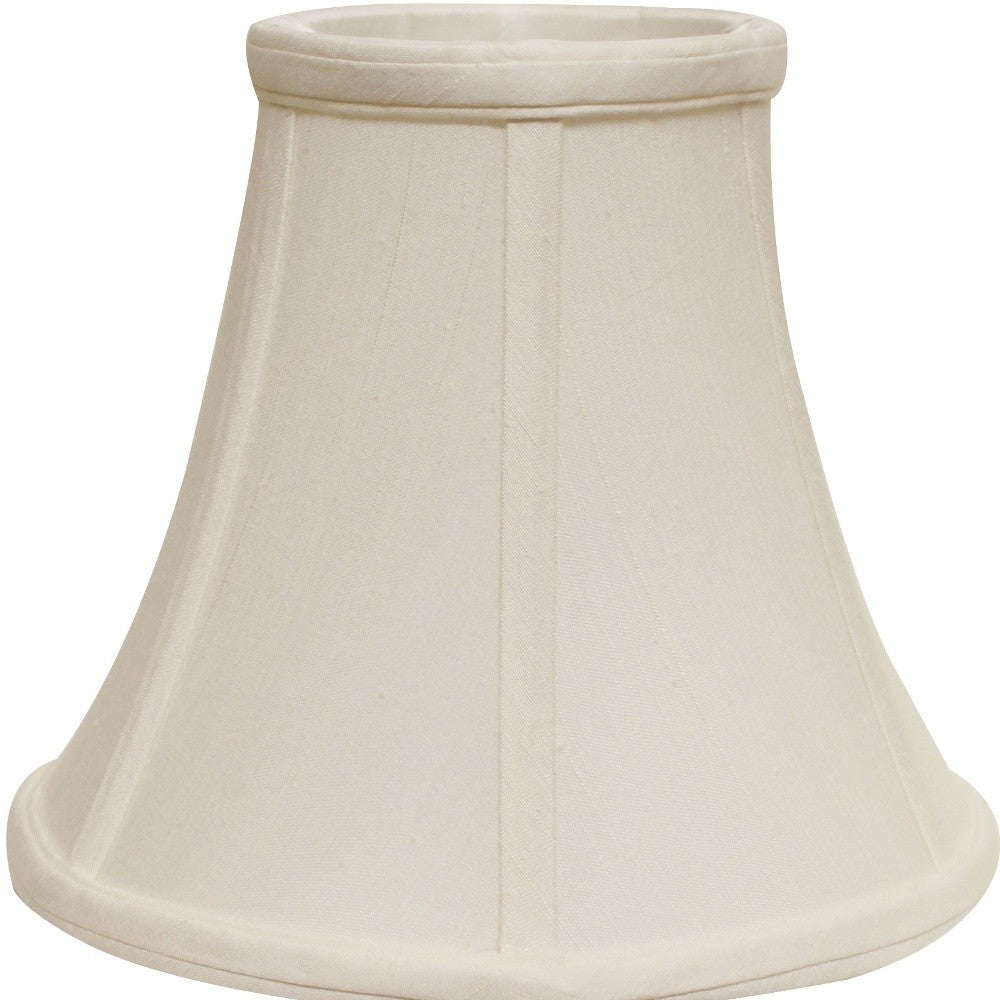 HomeRoots 14" Premium Bell Monay Shantung Lampshade in White Finish