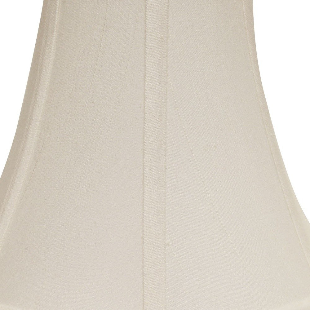 HomeRoots 14" Premium Bell Monay Shantung Lampshade in White Finish