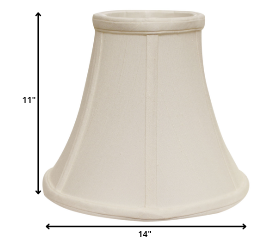 HomeRoots 14" Premium Bell Monay Shantung Lampshade in White Finish