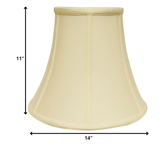 HomeRoots 14" Premium Bell No Slub Lampshade in Ivory Finish