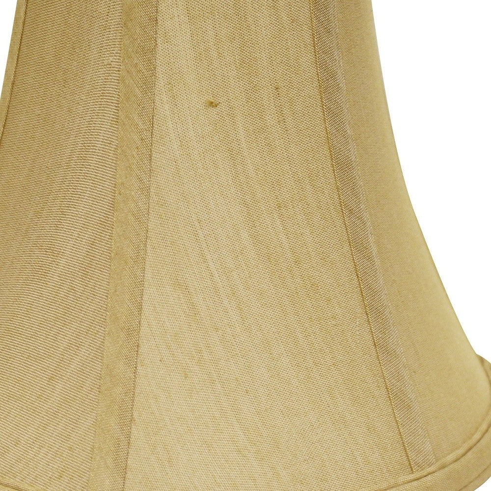 HomeRoots 14" Premium Bell No Slub Lampshade in Pale Brown Finish
