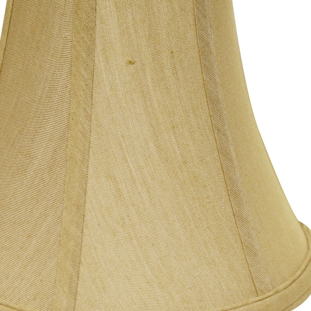 HomeRoots 14" Premium Bell No Slub Lampshade in Pale Brown Finish