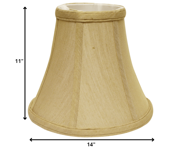 HomeRoots 14" Premium Bell No Slub Lampshade in Pale Brown Finish