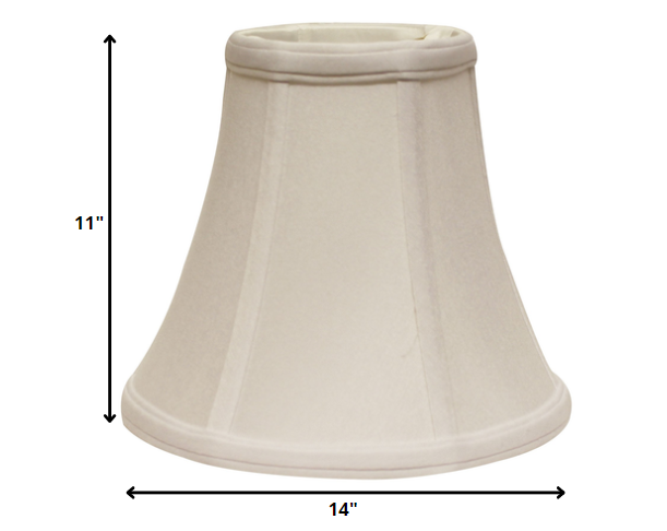 HomeRoots 14" Premium Bell No Slub Lampshade in Snow Finish