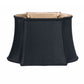 HomeRoots 14" Premium Oblong Shantung Lampshade in Black Finish With Bronze Lining