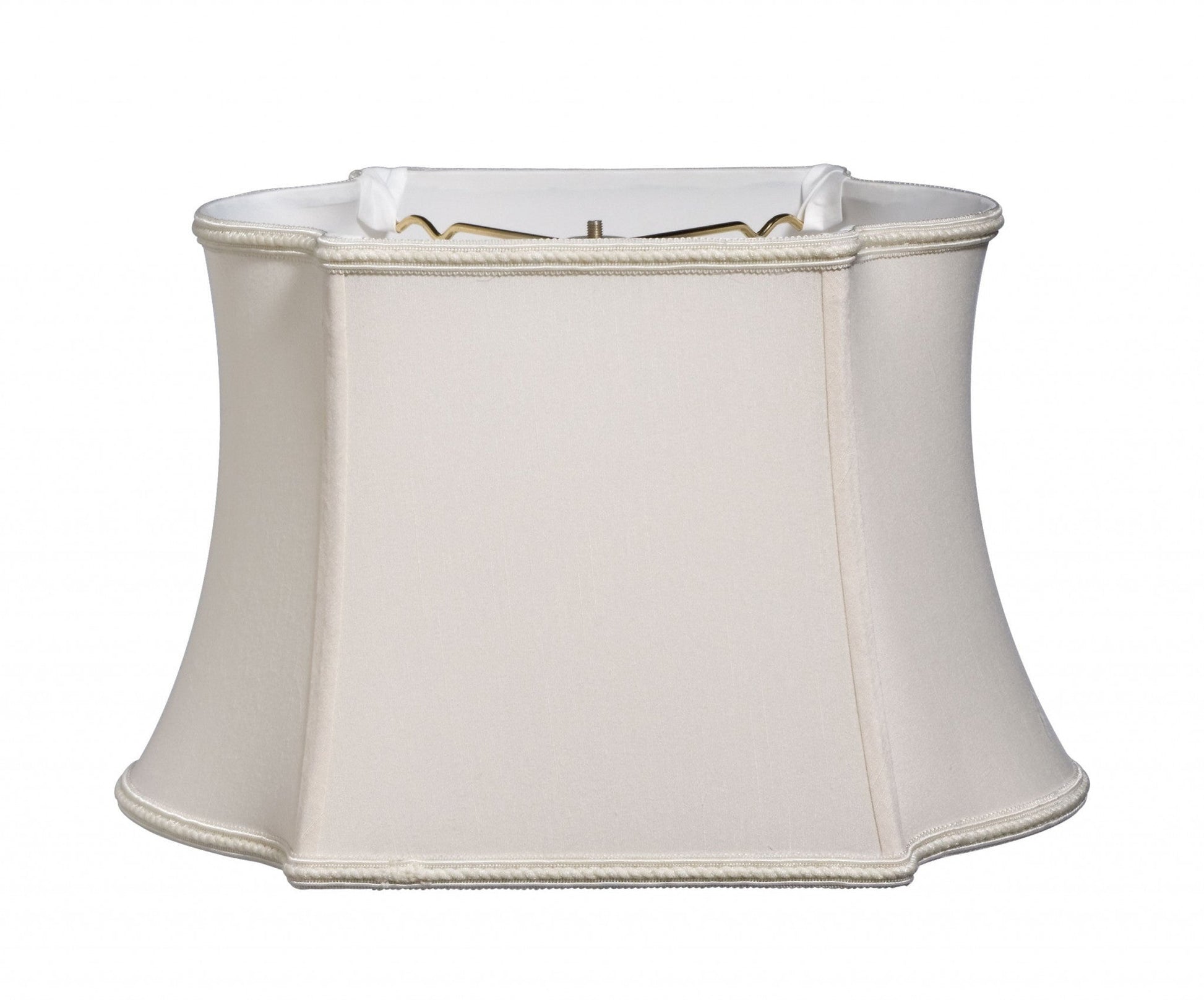 HomeRoots 14" Premium Oblong Shantung Lampshade in Cream Finish
