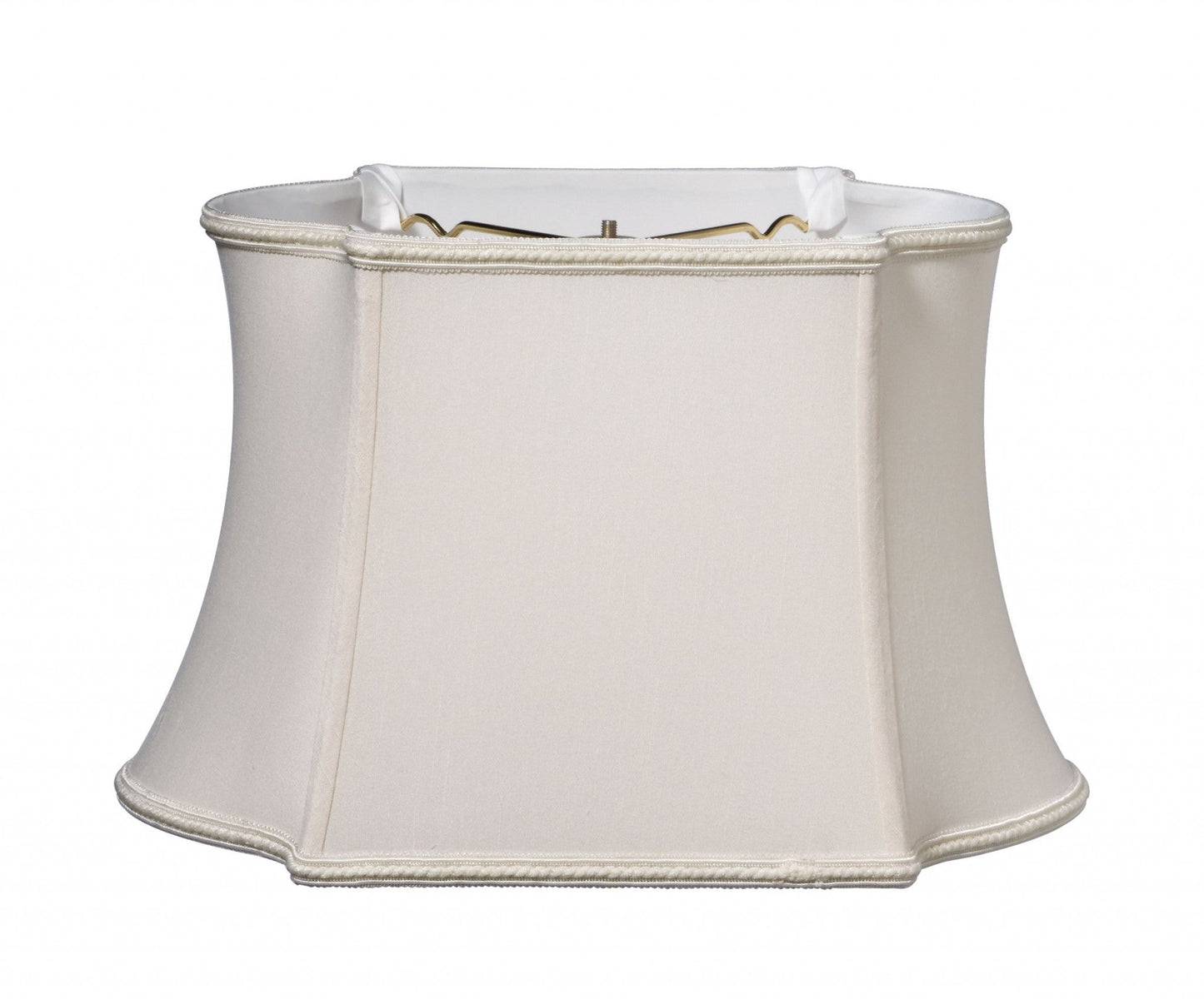HomeRoots 14" Premium Oblong Shantung Lampshade in Cream Finish